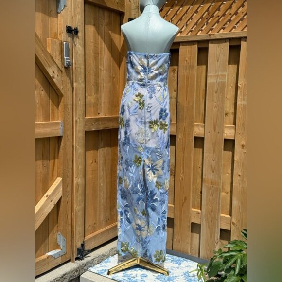 🆕 BRONX & BANCO 🧿 NWOT Dahlia Floral Gown, Baby Blue Multi Maxi - Sz M US 6 - Picture 9 of 15